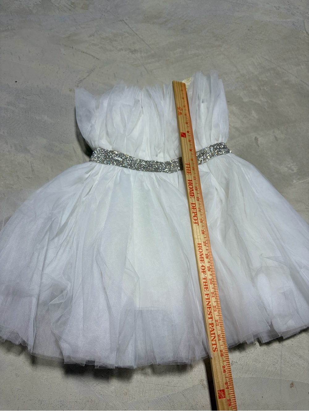 Altar’d state NWT White Tulle Party Dress with Rhinestone Waist small MSRP$90 - Picture 5 of 12